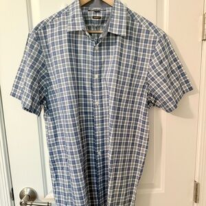 Michael Kors Blue Plaid Men's Shirt